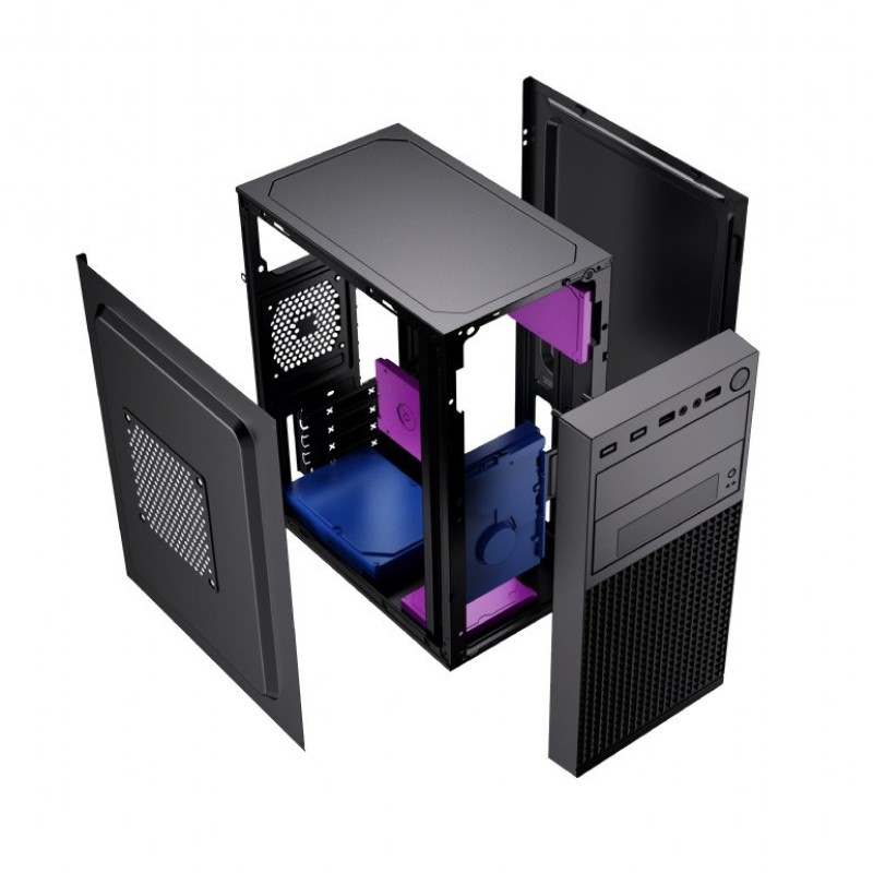 Gembird Mini-tower computer case Fornax K300, Micro-ATX, 2x USB 3.0 + 2x USB 2.0, black