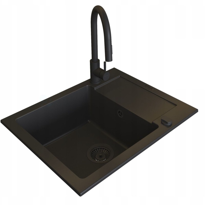 Set - Sink PYRAMIS PYRAMIS SIROS (57x51,5) 1B + Faucet IDEA Black Edition - 070169002BE - Volcano Set - Sink PYRAMIS PYRAMIS SIROS (57x51,5) 1B + Faucet IDEA Black Edition - 070169002BE - Volcano
