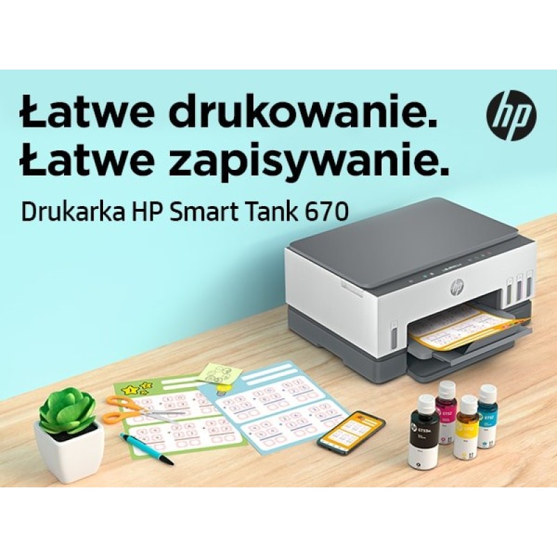 HP Smart Tank 670 All-in-One Thermal inkjet A4 4800 x 1200 DPI 12 ppm Wi-Fi HP Smart Tank 670 All-in-One Thermal inkjet A4 4800 x 1200 DPI 12 ppm Wi-Fi