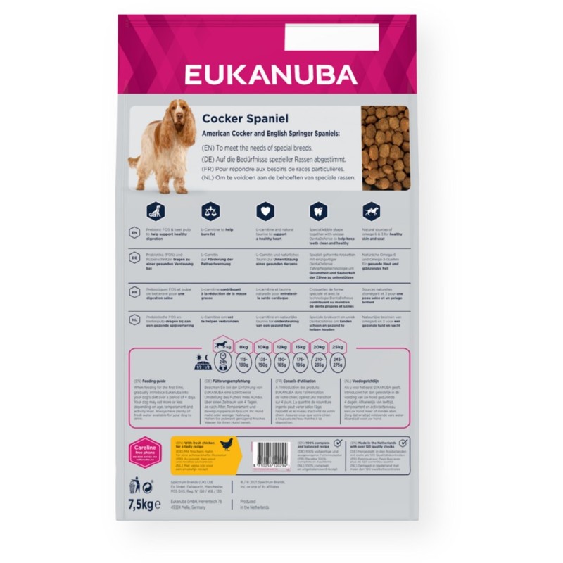 Eukanuba Breed Specific Cocker Spaniel 7.5 kg Adult Chicken Eukanuba Breed Specific Cocker Spaniel 7.5 kg Adult Chicken
