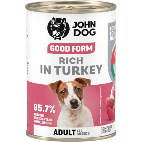 JOHN DOG Good form Rich in turkey - wet dog food - 400g JOHN DOG Good form Rich in turkey - wet dog food - 400g
