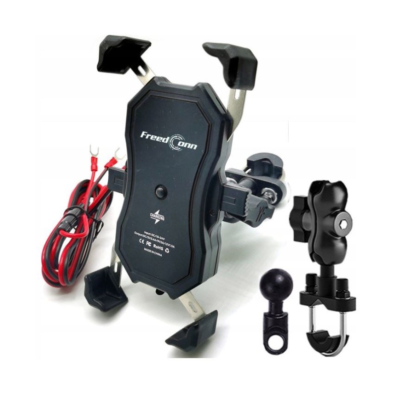 MOTORBIKE PHONE HOLDER FREEDCONN MC1W WITH INDUCTIVE CHARGER MOTORBIKE PHONE HOLDER FREEDCONN MC1W WITH INDUCTIVE CHARGER