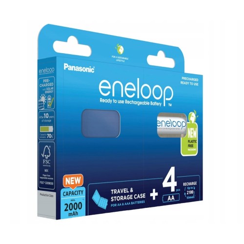 PANASONIC ENELOOP AA 2000mAh 4 szt + CASE
