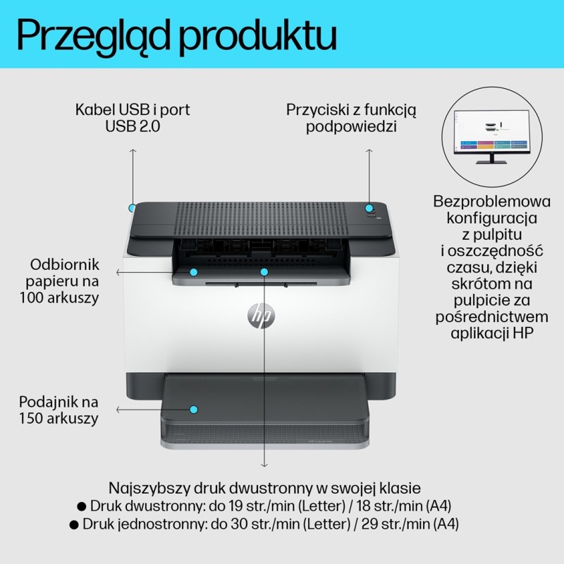 HP LaserJet M209d Printer