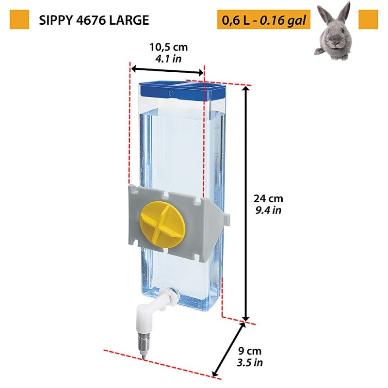 Sippy- Automatic container for rodents - large Sippy- Automatic container for rodents - large