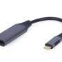 Cablexpert A-USB3C-DPF-01 video cable adapter 0.15 m USB Type-C DisplayPort Grey
