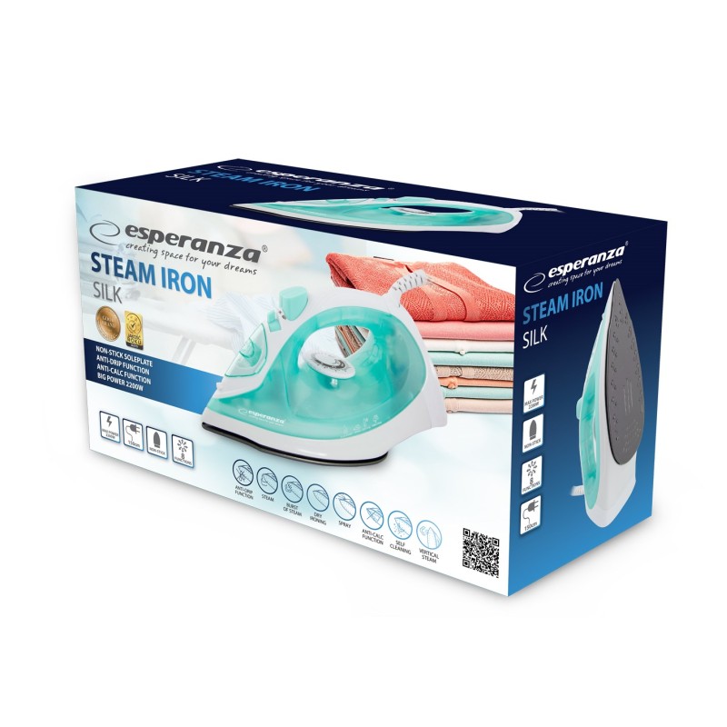 Esperanza EHI005 Steam iron Ceramic soleplate Green,White 2200 W Esperanza EHI005 Steam iron Ceramic soleplate Green,White 2200 W