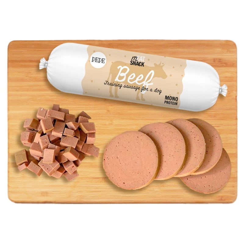 PAKA ZWIERZAKA Pepe Sausage beef - dog treat - 200g PAKA ZWIERZAKA Pepe Sausage beef - dog treat - 200g