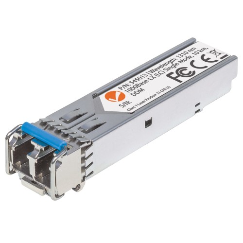 Intellinet Transceiver Module Optical, Gigabit Fiber SFP, 1000Base-Lx (LC) Single-Mode Port, 10km, MSA Compliant, Equivalent to Cisco GLC-LH-SM, Fibre, Three Year Warranty Intellinet Transceiver Module Optical, Gigabit Fiber SFP, 1000Base-Lx (LC) Single-Mode Port, 10km, MSA Compliant, Equivalent to Cisco GLC-LH-SM, Fibre, Three Year Warranty