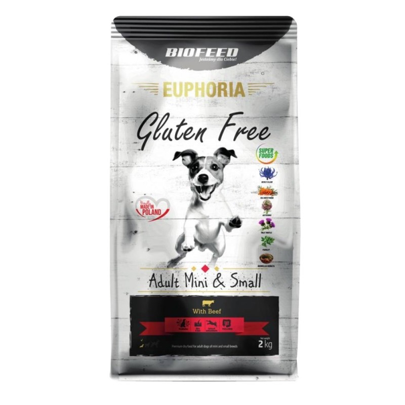 BIOFEED Euphoria Gluten Free Adult mini & small Beef - dry dog food - 2kg