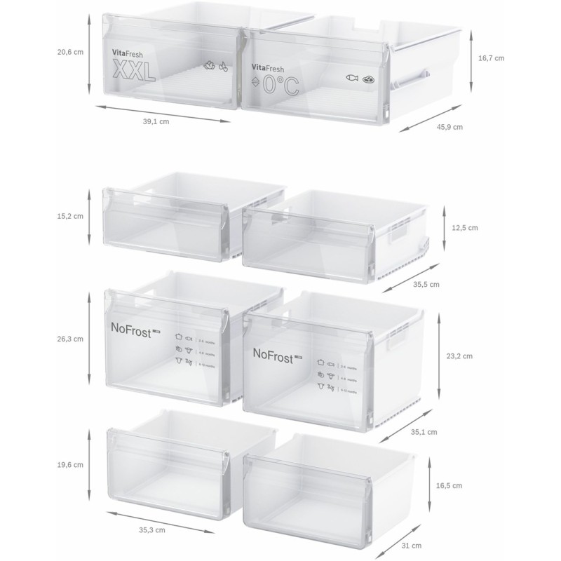 Bosch Serie 4 KFN96VPEA side-by-side refrigerator Freestanding 605 L E Stainless steel Bosch Serie 4 KFN96VPEA side-by-side refrigerator Freestanding 605 L E Stainless steel