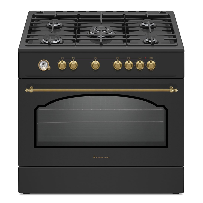 Ravanson Retro KWGE–90AR gas and electric cooker (black) Ravanson Retro KWGE–90AR gas and electric cooker (black)