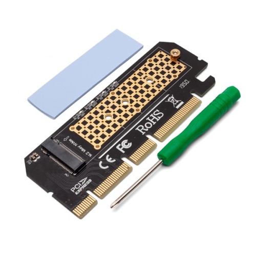 Expansion card, adapter M.2 NVMe M-Key PCI-E Savio AK-41 Expansion card, adapter M.2 NVMe M-Key PCI-E Savio AK-41