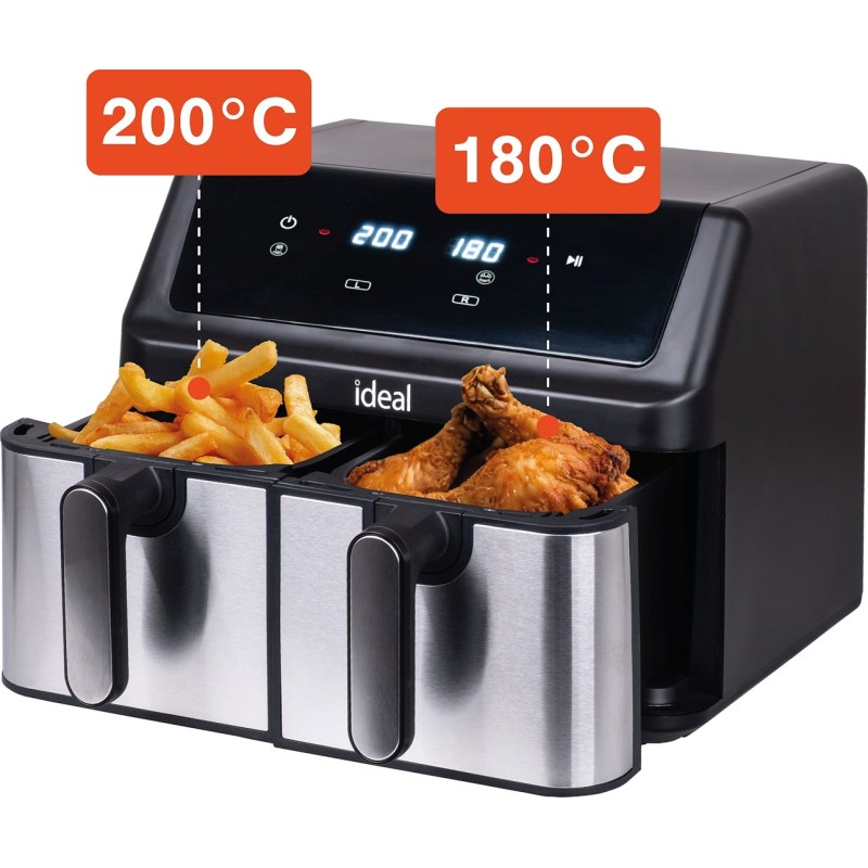 IDEAL Fat-free fryer, double horizontal 9L, 8 functions - including food drying