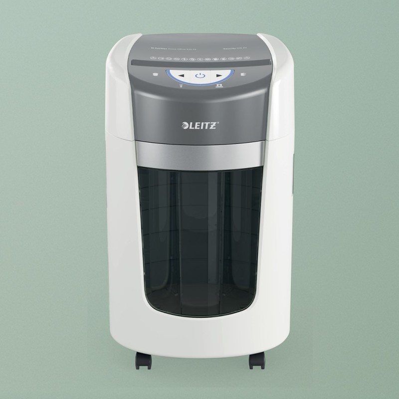 Leitz IQ OptiMax Home Office 225 Micro Cut Paper Shredder Security P5 15L - White
