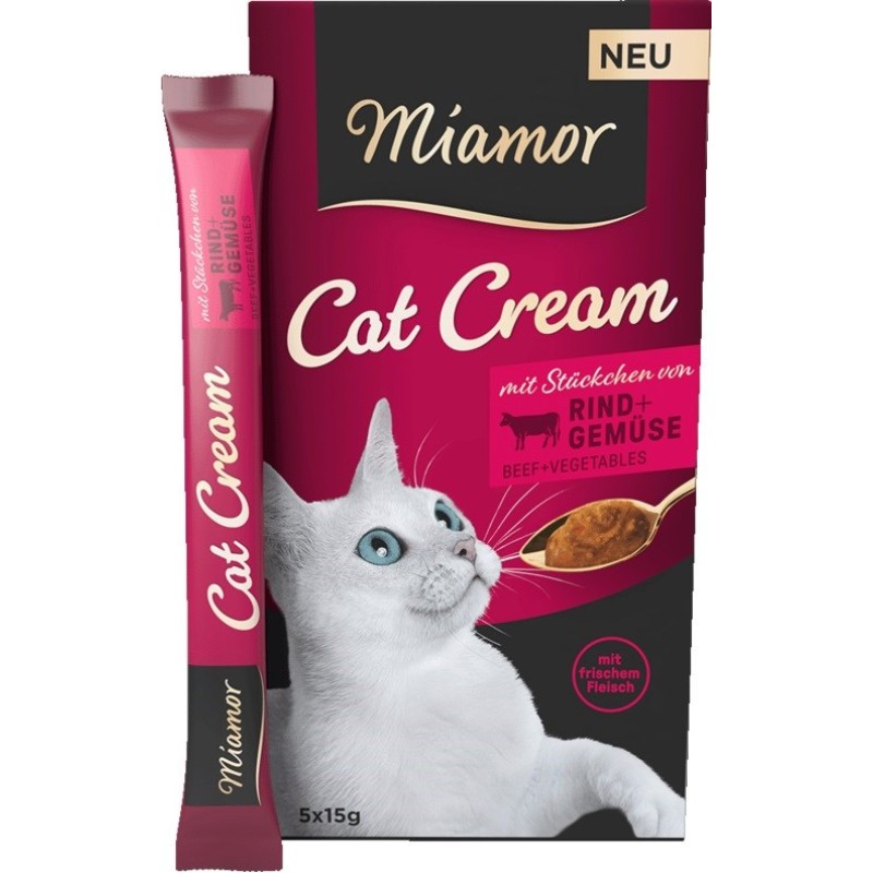 MIAMOR Cat Cream Beef - cat treats - 5x15g