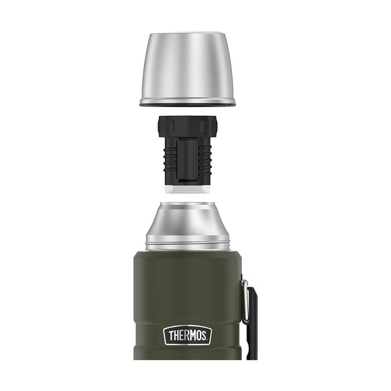 THERMOS 470 ml thermos flask with cup holder - army green THERMOS 470 ml thermos flask with cup holder - army green