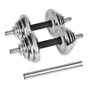 REBEL ACTIVE Chrome Adjustable Dumbbells in a Case 20 kg with Barbell