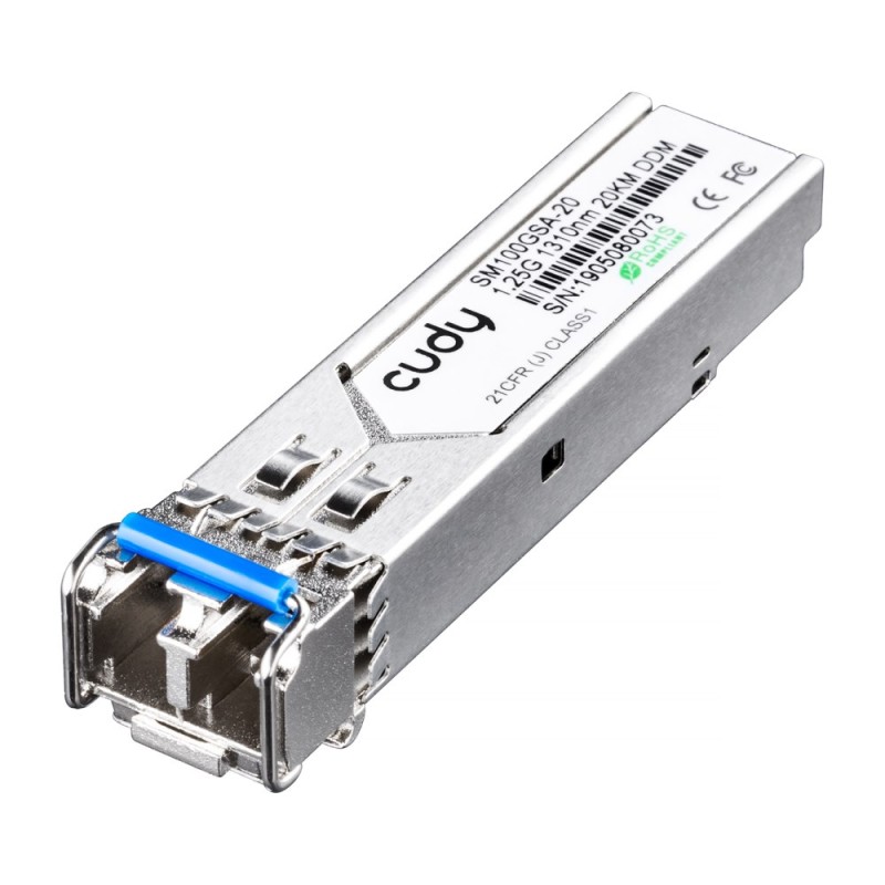Cudy SM100GSA-20 network transceiver module Fiber optic 1250 Mbit/s SFP 1310 nm Cudy SM100GSA-20 network transceiver module Fiber optic 1250 Mbit/s SFP 1310 nm