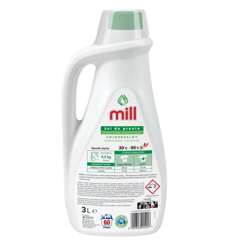Mill all-purpose washing gel 3 L 60 washes Mill all-purpose washing gel 3 L 60 washes
