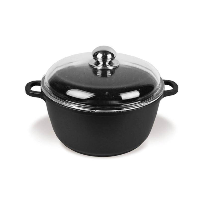 Maestro MR-4624C Pot with lid 24 cm 4 l Black