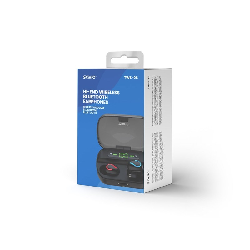 Savio TWS-06 Bluetooth 5.0 + EDR headphones/headset In-ear Black Savio TWS-06 Bluetooth 5.0 + EDR headphones/headset In-ear Black