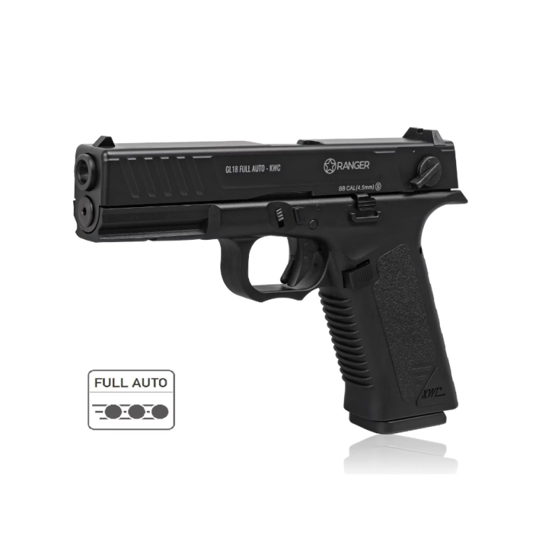 Air rifle pistol Ranger GL18 Full Auto Blowback Kal.4.5 BBS 18-shots KWC Air rifle pistol Ranger GL18 Full Auto Blowback Kal.4.5 BBS 18-shots KWC