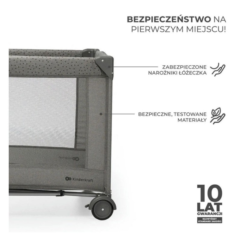 KinderKraft Łóżeczko turystyczne JOY 2 DARK GREY