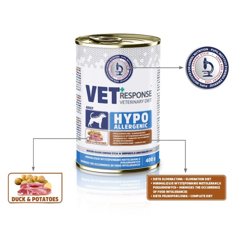 VET RESPONSE Hypoallergenic Duck - wet dog food - 400g