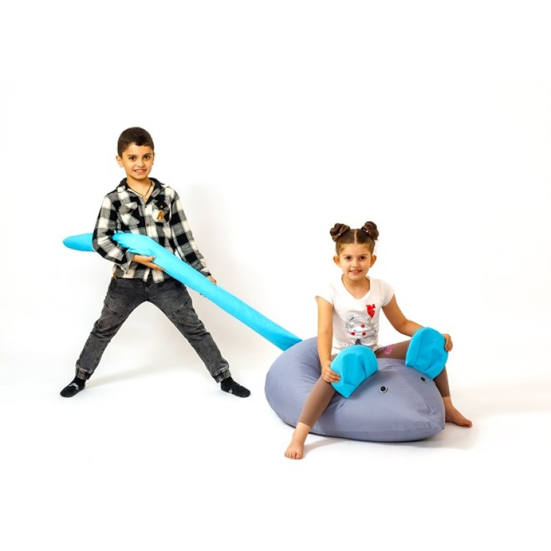 Sako bag pouffe Mouse grey-blue L 110 x 80 cm Sako bag pouffe Mouse grey-blue L 110 x 80 cm