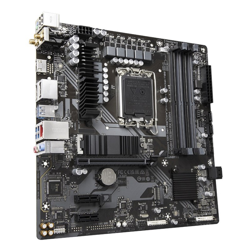 GIGABYTE B760M DS3H AX DDR4 Motherboard - Supports Intel Core 14th Gen CPUs, 6+2+1 Phases Digital VRM, up to 5333MHz DDR4 (OC), 2xPCIe 4.0 M.2, Wi-Fi 6E, 2.5GbE LAN, USB 3.2 Gen2 GIGABYTE B760M DS3H AX DDR4 Motherboard - Supports Intel Core 14th Gen CPUs, 6+2+1 Phases Digital VRM, up to 5333MHz DDR4 (OC), 2xPCIe 4.0 M.2, Wi-Fi 6E, 2.5GbE LAN, USB 3.2 Gen2
