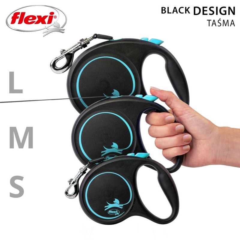 Flexi Automatic leash Black Design S 5 m, Blue Flexi Automatic leash Black Design S 5 m, Blue