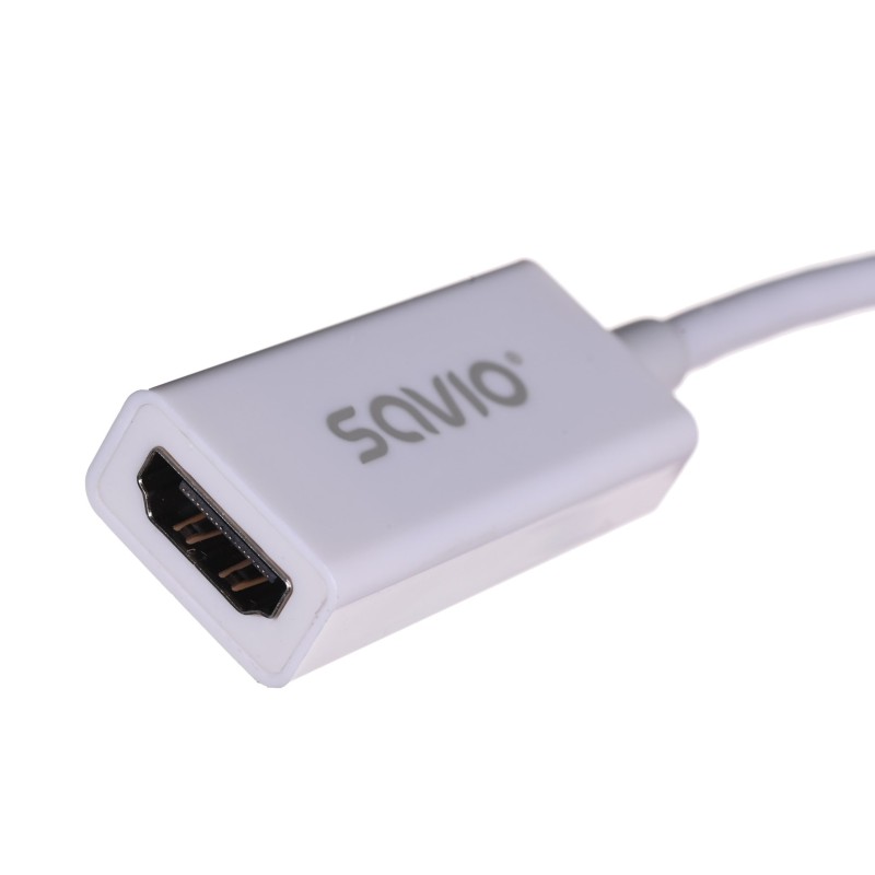 Savio CL-57 video cable adapter 0.2 m Mini DisplayPort HDMI Type A (Standard) White Savio CL-57 video cable adapter 0.2 m Mini DisplayPort HDMI Type A (Standard) White