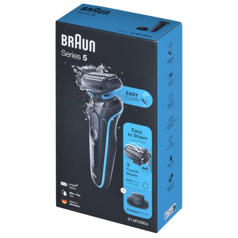 Braun Series 5 51-M1200s Foil shaver Trimmer Black, Blue Braun Series 5 51-M1200s Foil shaver Trimmer Black, Blue