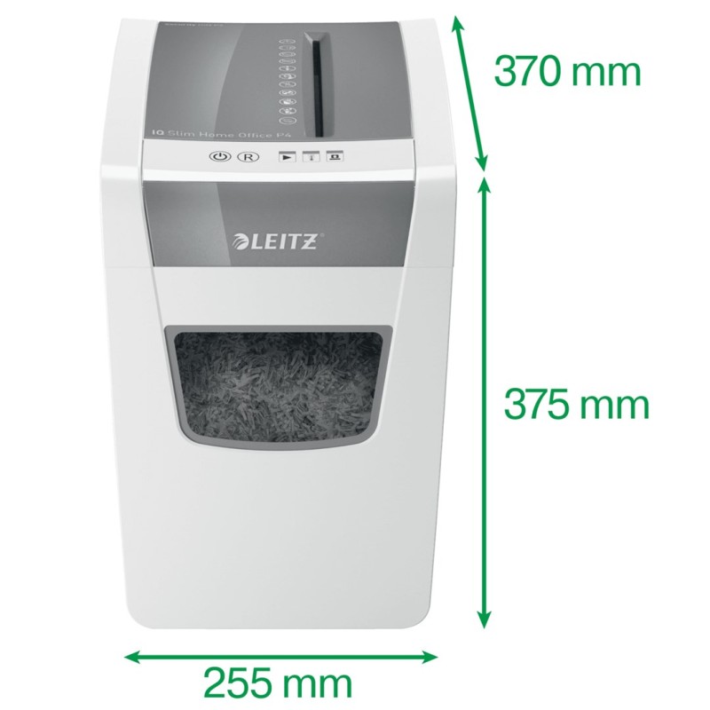 Leitz IQ Slim Office P-4 paper shredder Cross shredding 22 cm White Leitz IQ Slim Office P-4 paper shredder Cross shredding 22 cm White