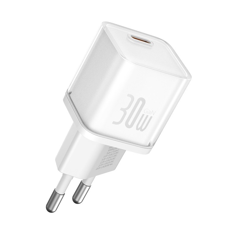 Baseus GAN5S P10162504213-00 Mains Charger 30W White Baseus GAN5S P10162504213-00 Mains Charger 30W White
