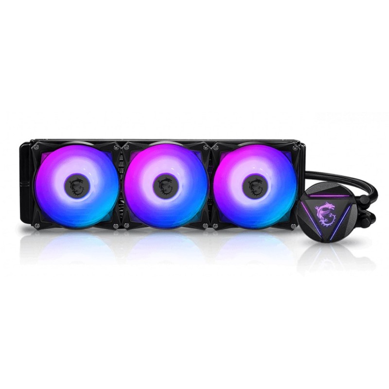 MSI MAG CORELIQUID 360R V2 Liquid CPU Cooler '360mm Radiator, 3x 120mm ARGB PWM Fan, ARGB lighting, Center Supported, Compatible with Intel and AMD Platforms, Latest LGA 1700 ready' MSI MAG CORELIQUID 360R V2 Liquid CPU Cooler '360mm Radiator, 3x 120mm ARGB PWM Fan, ARGB lighting, Center Supported, Compatible with Intel and AMD Platforms, Latest LGA 1700 ready'