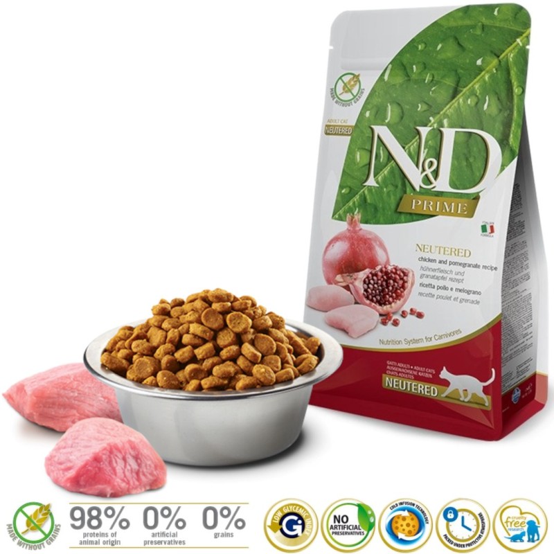 FARMINA N&D Prime Neutered Chicken&Pomegranate Adult - dry cat food - 5 kg FARMINA N&D Prime Neutered Chicken&Pomegranate Adult - dry cat food - 5 kg