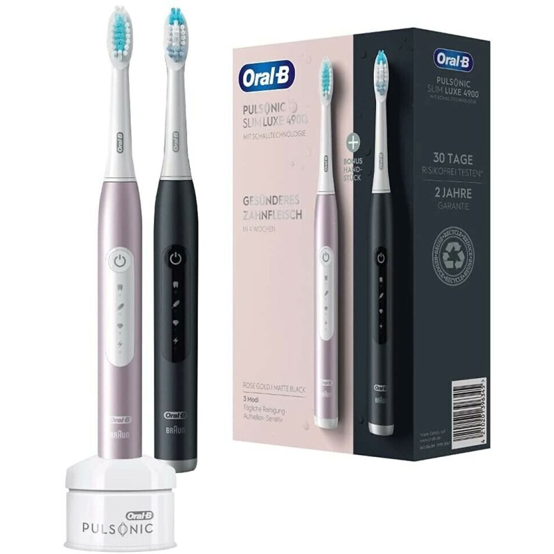 Oral-B Pulsonic Slim Luxe 4900 Two sonic toothbrushes Black, Pink Oral-B Pulsonic Slim Luxe 4900 Two sonic toothbrushes Black, Pink