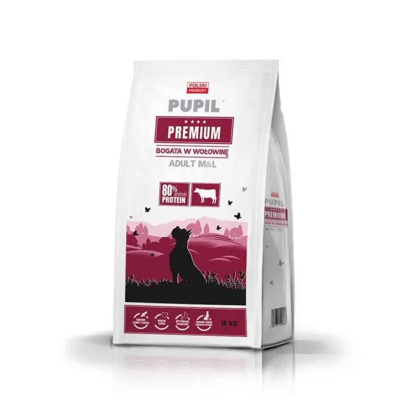 PUPIL Premium Medium and large breeds Rich in beef - dry dog food - 12kg