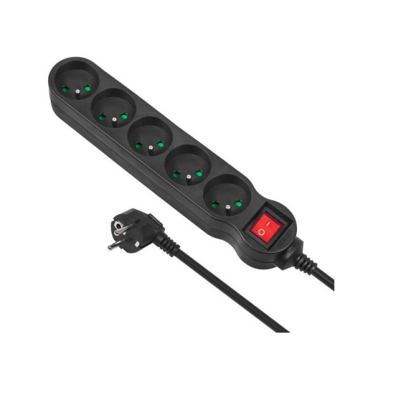 Maclean MCE185 power extension 5 m 5 AC outlet(s) Indoor Black Maclean MCE185 power extension 5 m 5 AC outlet(s) Indoor Black