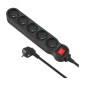 Maclean MCE185 power extension 5 m 5 AC outlet(s) Indoor Black
