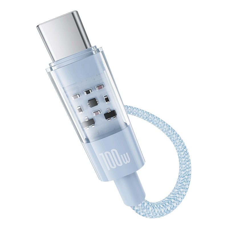 Baseus Gem USB A to USB C fast charging cable 1 m 100 W Blue Baseus Gem USB A to USB C fast charging cable 1 m 100 W Blue