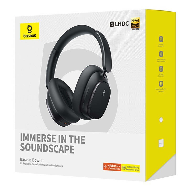 Baseus Bowie H1 Pro Headset Wireless Head-band Music USB Type-C Bluetooth Black Baseus Bowie H1 Pro Headset Wireless Head-band Music USB Type-C Bluetooth Black