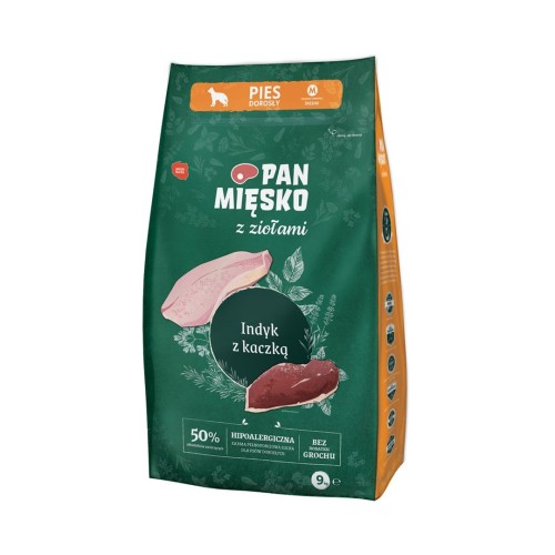 PAN MĘSKO with Herbs Turkey with duck M - dry dog food - 9kg