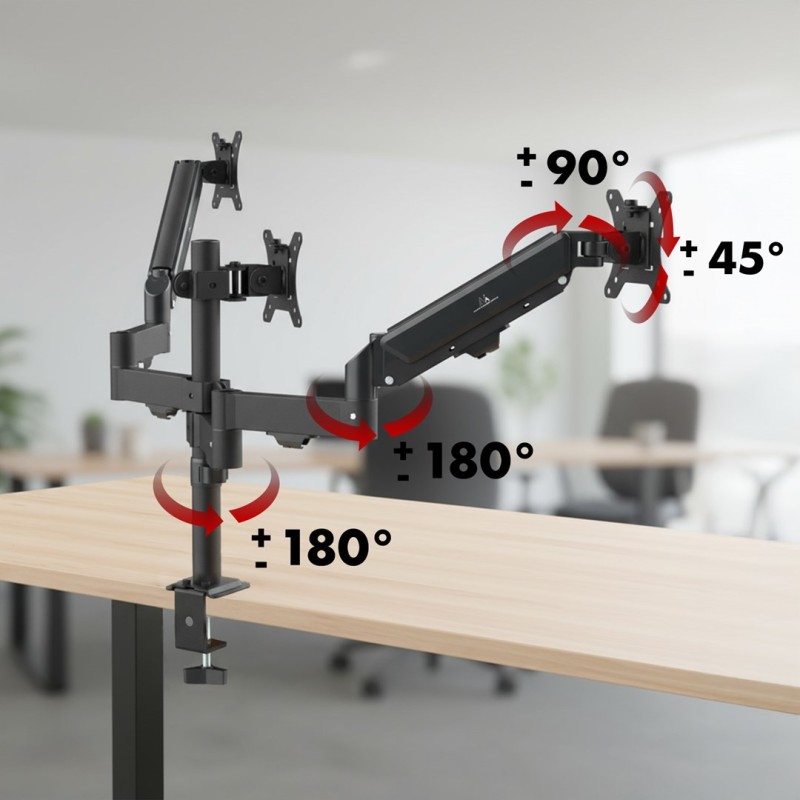 Maclean 3 monitor mount, gas spring, 17