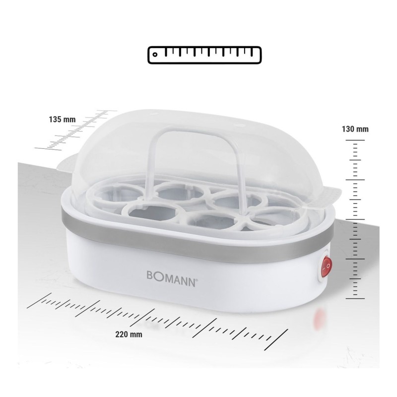 Bomann EK 5022 CB 6 egg(s) 400 W Silver, Transparent, White Bomann EK 5022 CB 6 egg(s) 400 W Silver, Transparent, White