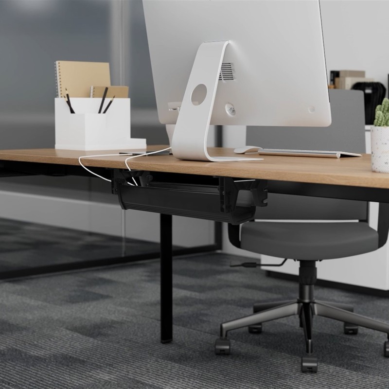 Maclean under-desk cable/extension organizer, max. load 5kg, black, MC-106 B