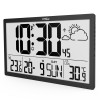 GreenBlue GB218 Extra Large LCD Wall Clock with Weather Station Temperature and Date Display GreenBlue GB218 Extra Large LCD Wall Clock with Weather Station Temperature and Date Display