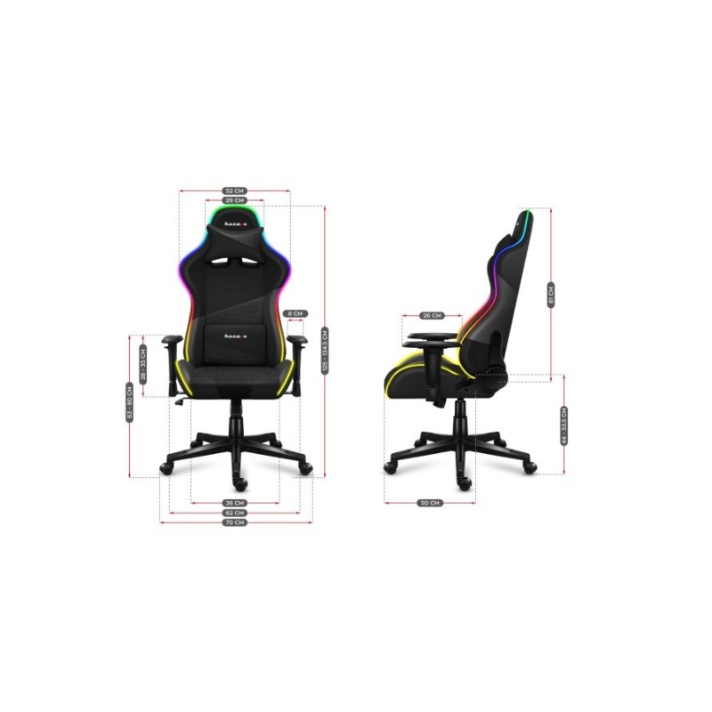 Huzaro Force 6.2 RGB PC gaming chair Bucket (cradle) seat Black Huzaro Force 6.2 RGB PC gaming chair Bucket (cradle) seat Black